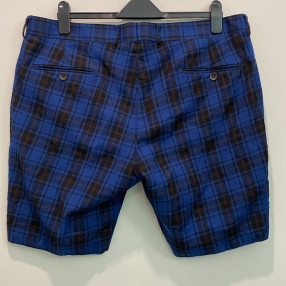 Haight and Ashbury blue plaid Shorts Size 38 - Picture 2 of 11